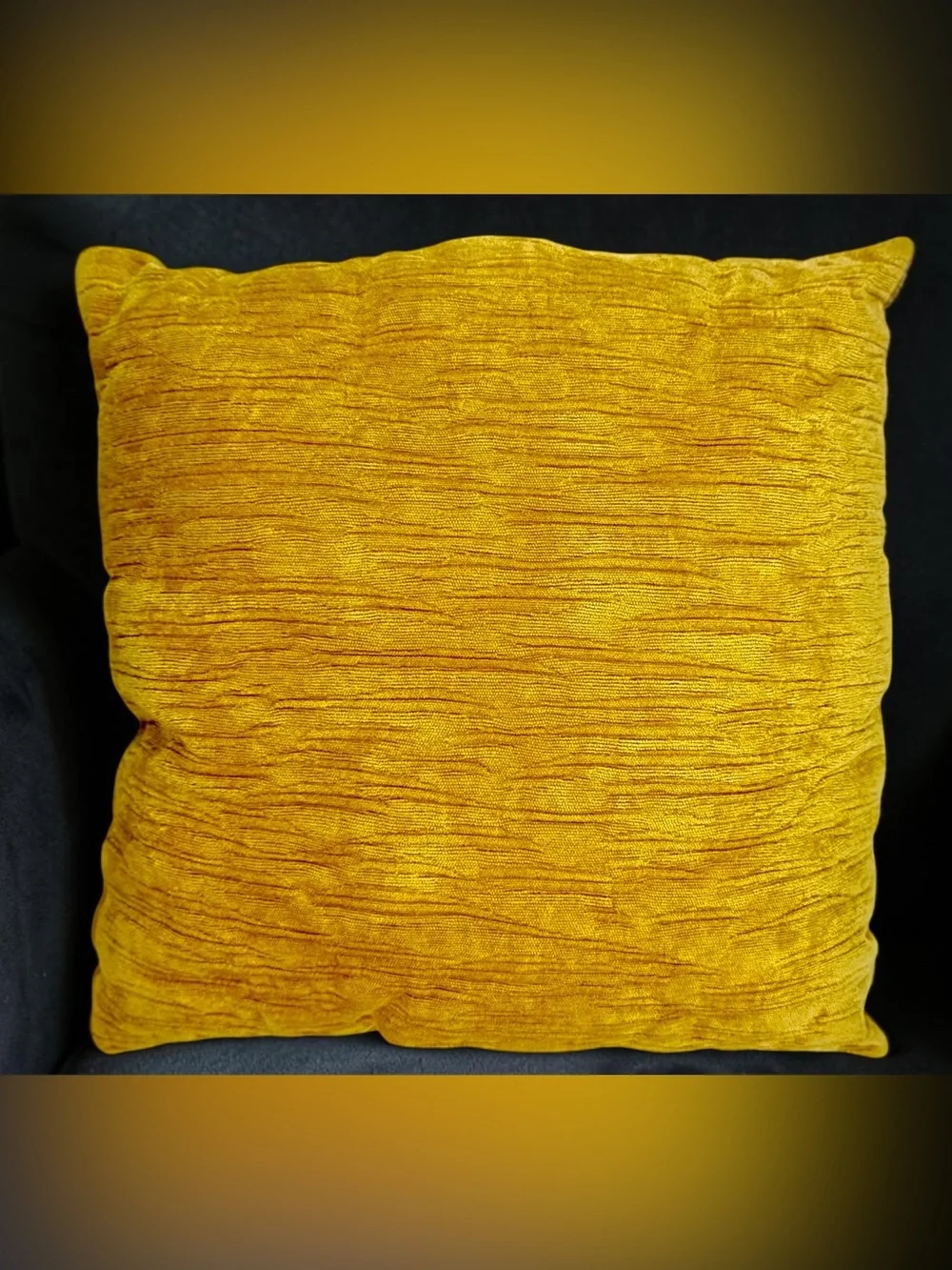 Pier 1 Imports Gold Chenille Velvet 18x18 Throw Pillows Set of 2 Mustard Yellow